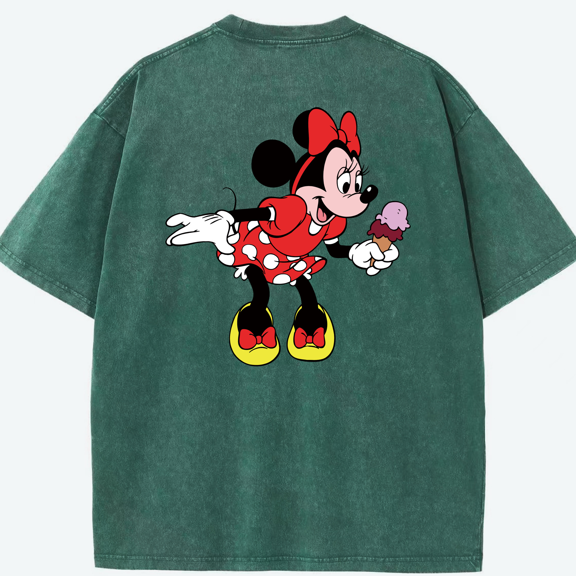 （画像用） ミッキーマウス Mickey Mouse 綿100% ヴィンテージ風 半袖Tシャツ（背面プリント）